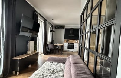 Аренда современной меблированной 2-комнатной квартиры 37 м², Гжегужки, Краков, Польша